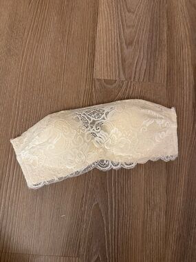 New lace bandeau padded stick on bra